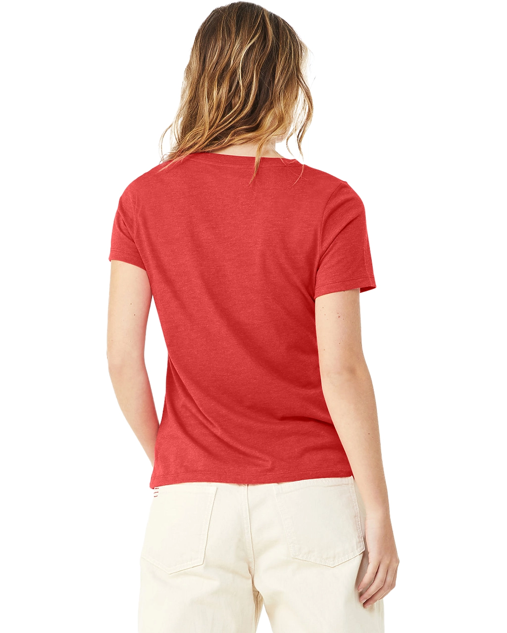 6405CVC Women’s Relaxed Heather CVC V-Neck Tee