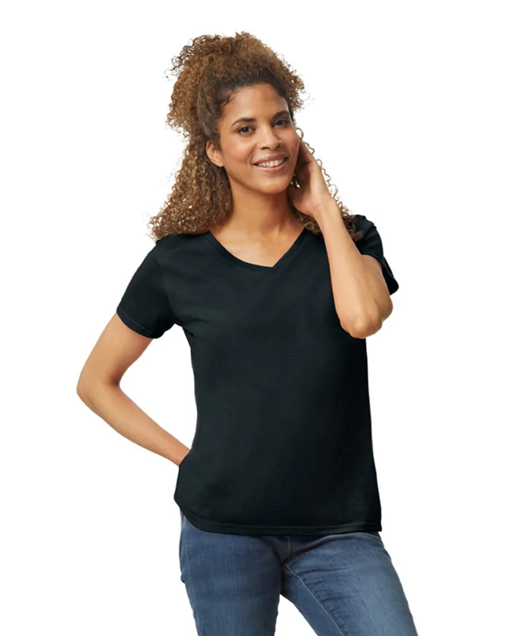 5V00L Women’s Heavy Cotton V-Neck T-Shirt