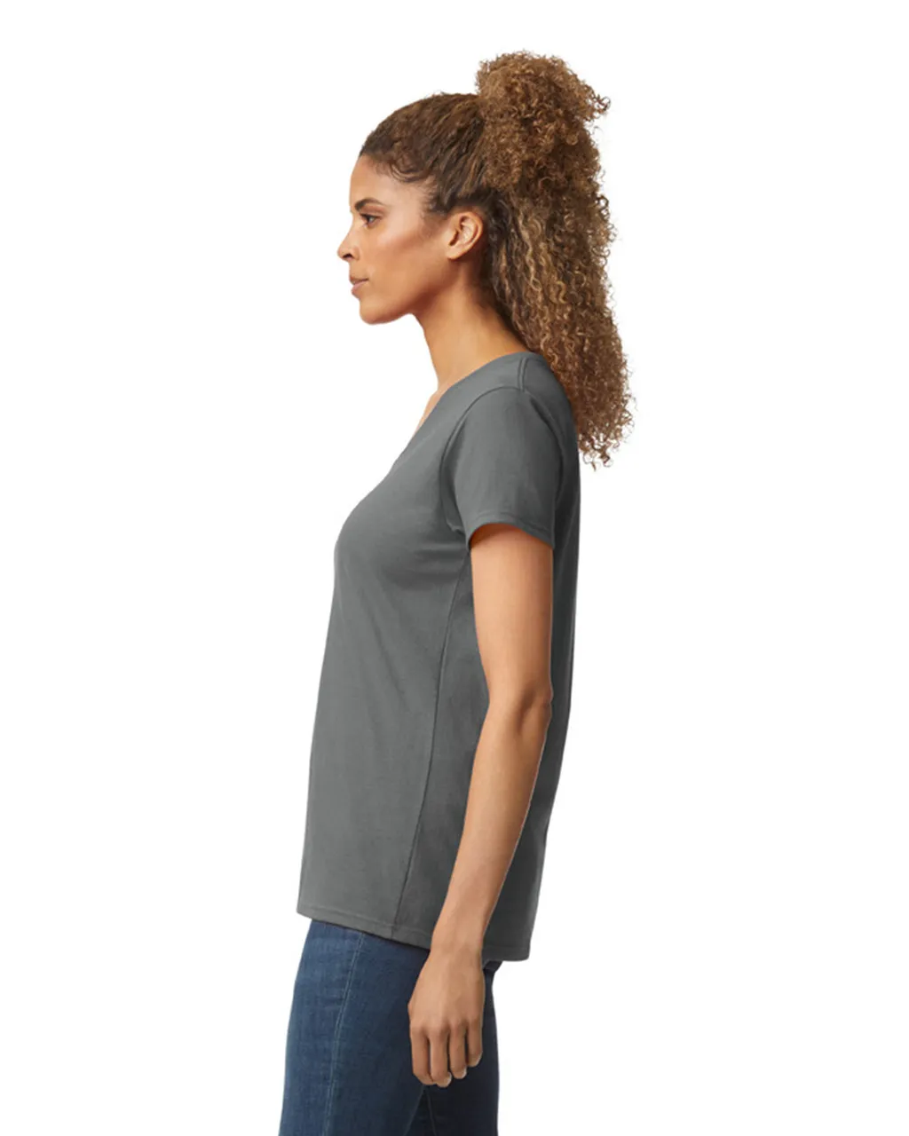 5V00L Women’s Heavy Cotton V-Neck T-Shirt