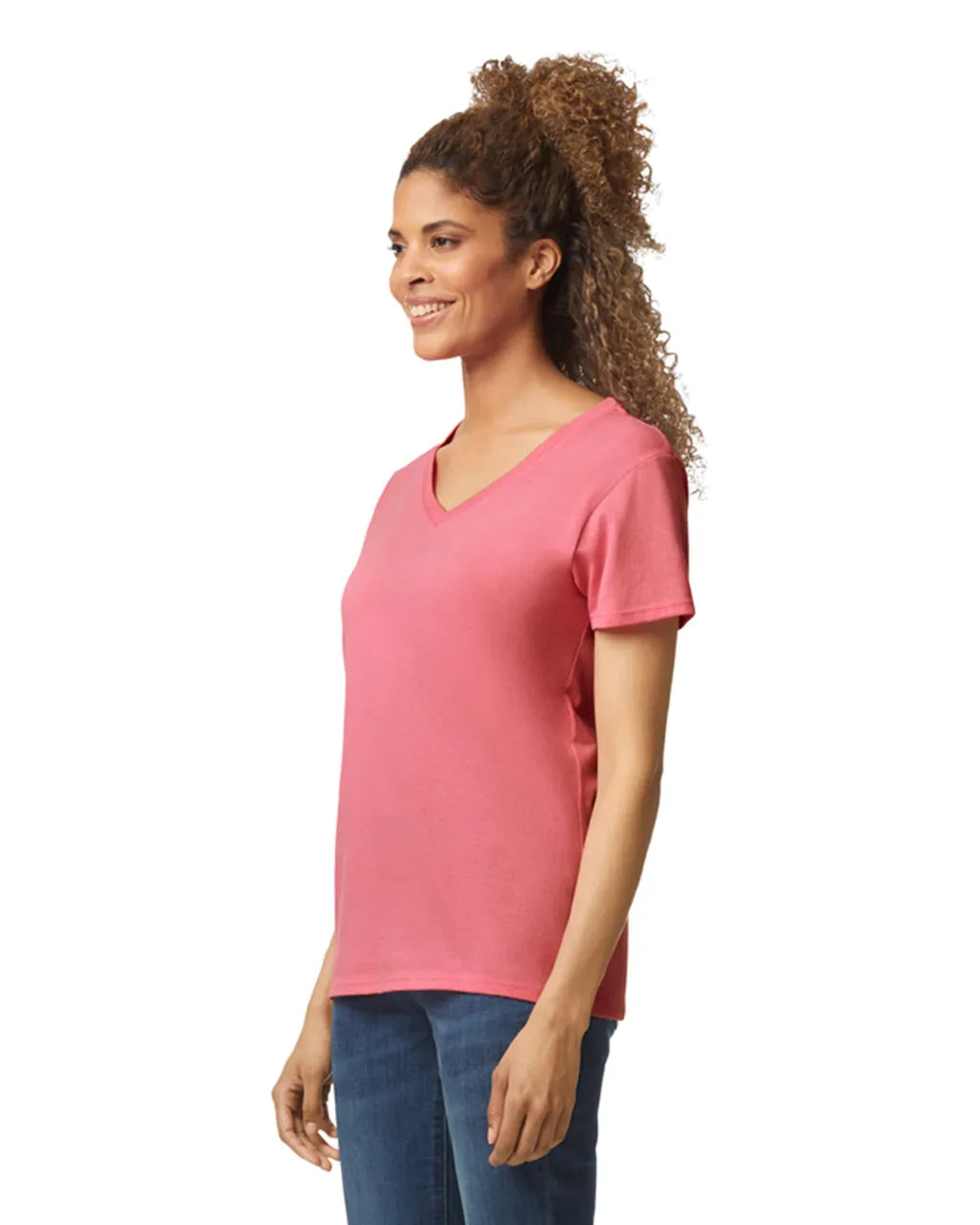 5V00L Women’s Heavy Cotton V-Neck T-Shirt