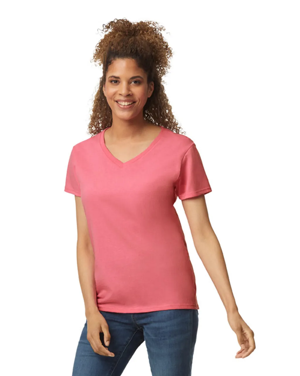 5V00L Women’s Heavy Cotton V-Neck T-Shirt