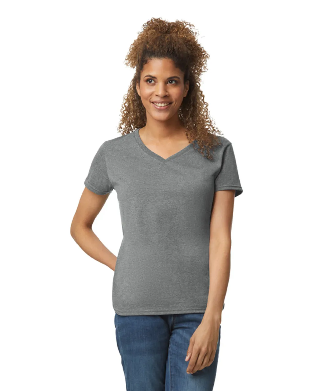 5V00L Women’s Heavy Cotton V-Neck T-Shirt