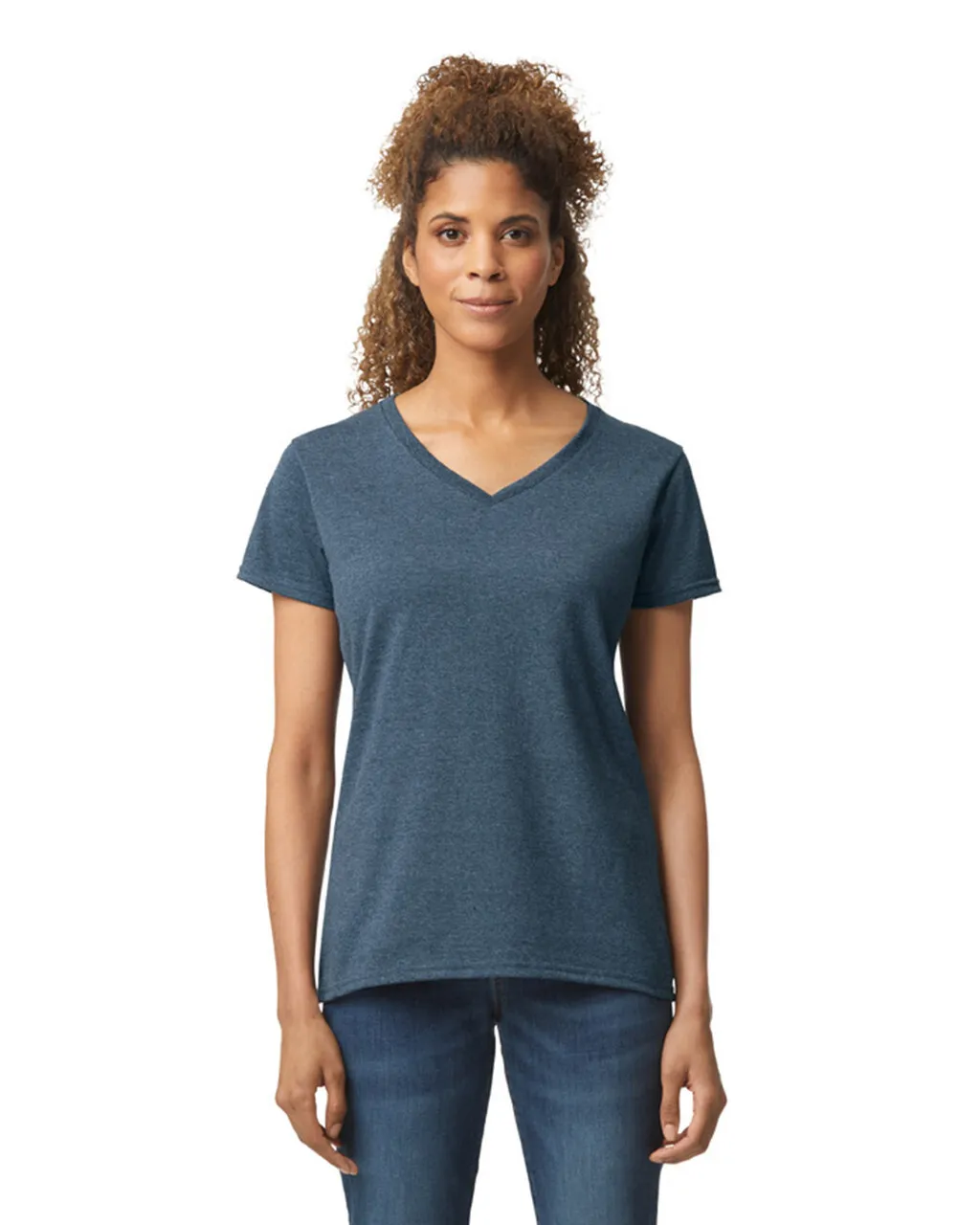 5V00L Women’s Heavy Cotton V-Neck T-Shirt