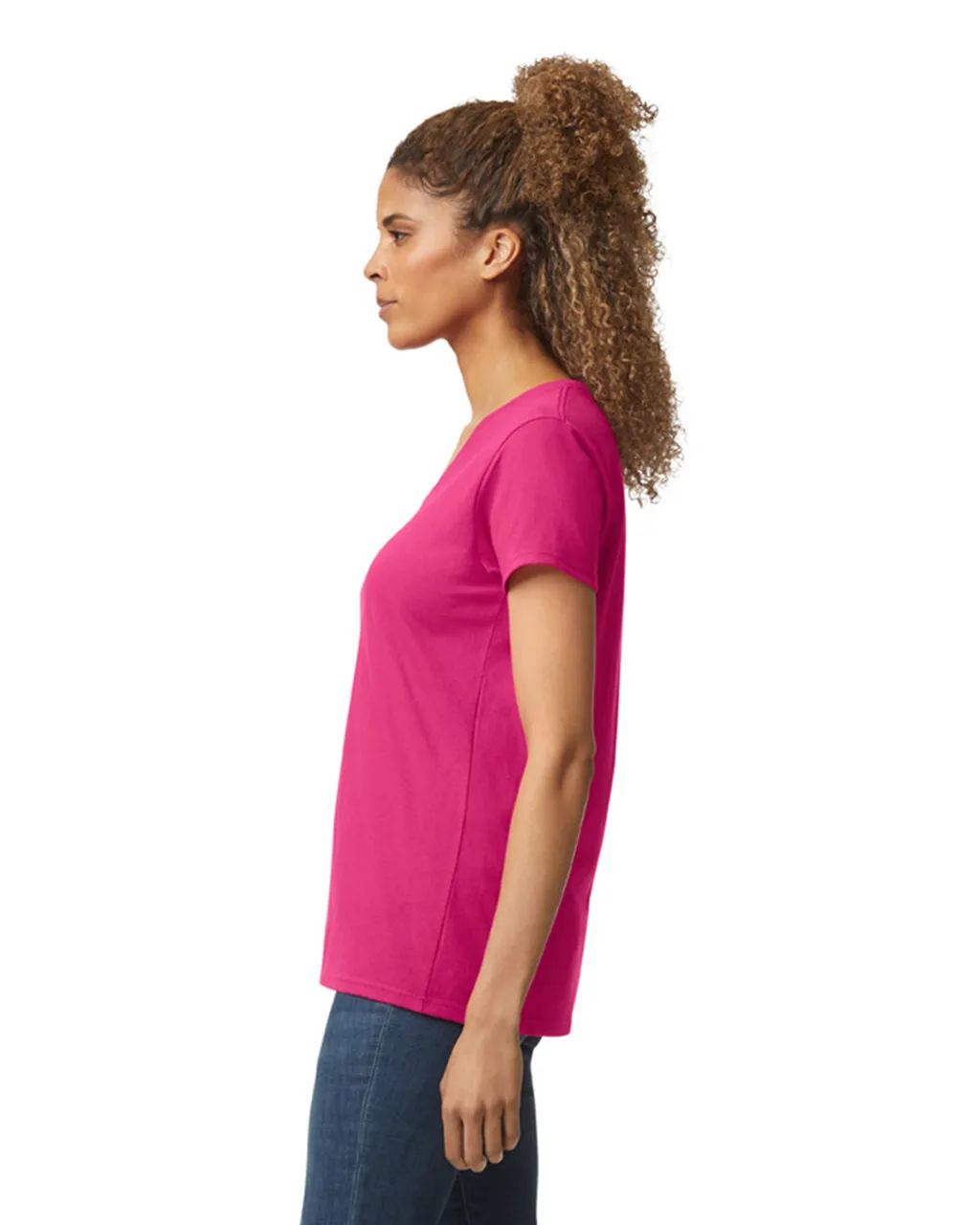 5V00L Women’s Heavy Cotton V-Neck T-Shirt