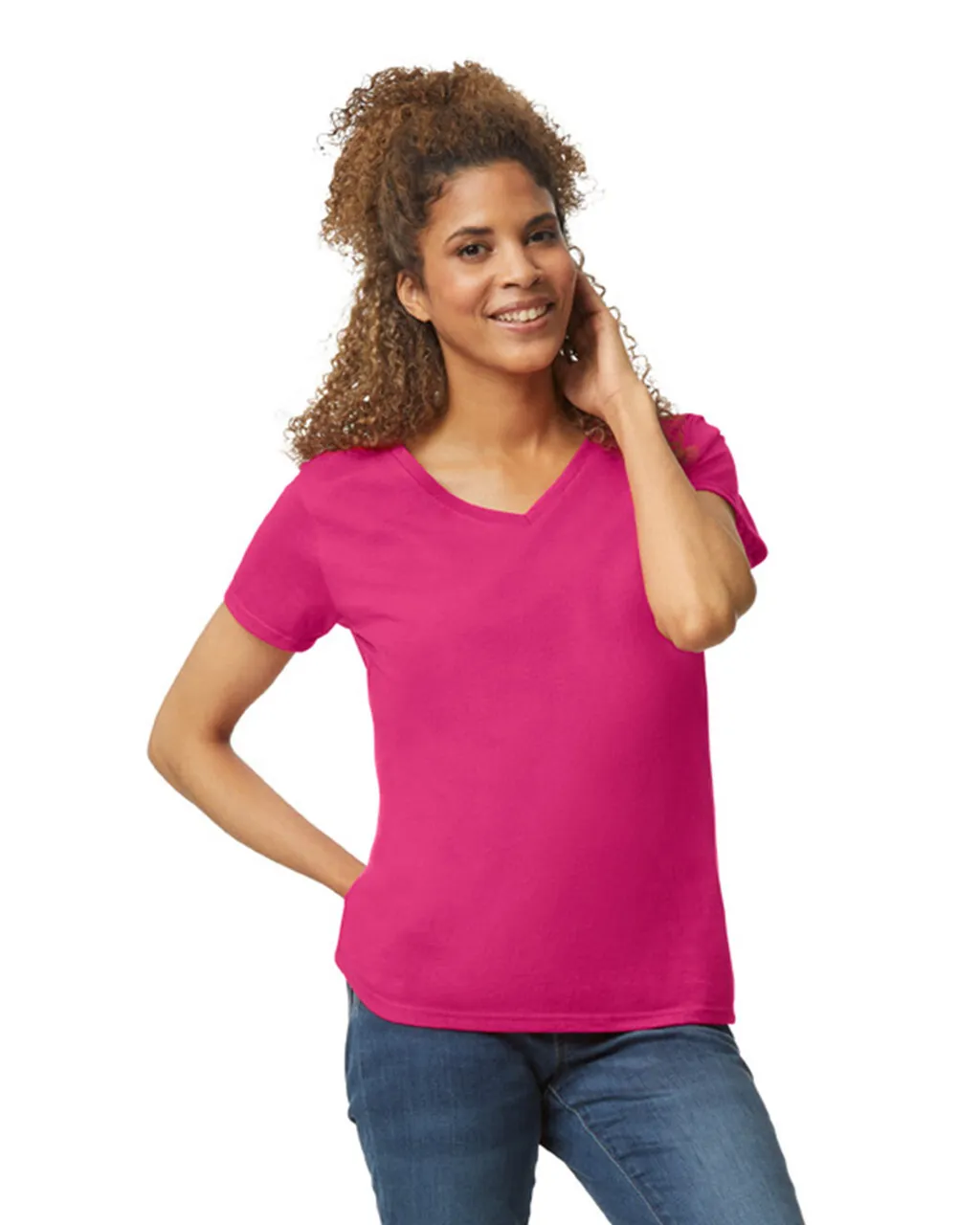 5V00L Women’s Heavy Cotton V-Neck T-Shirt