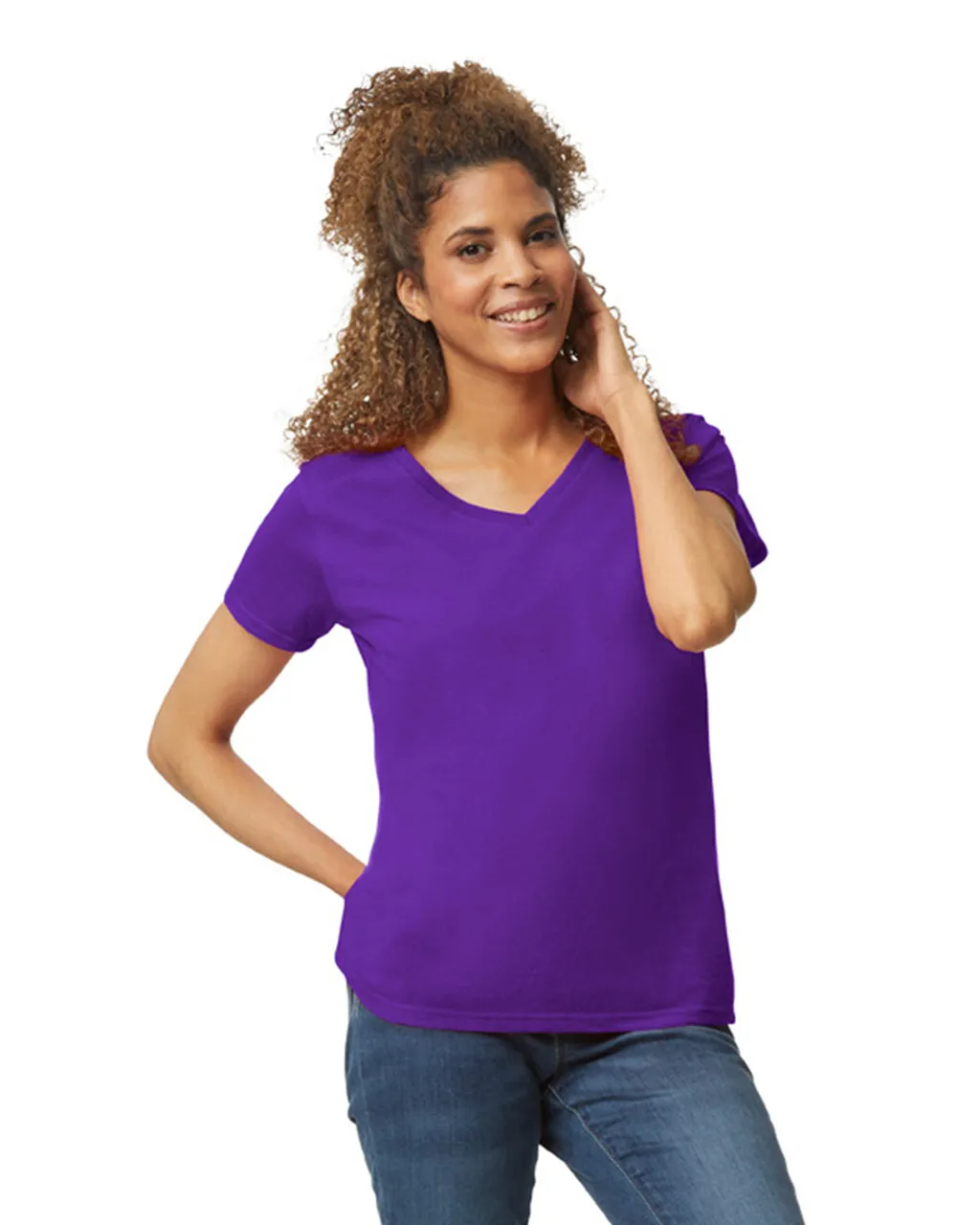 5V00L Women’s Heavy Cotton V-Neck T-Shirt