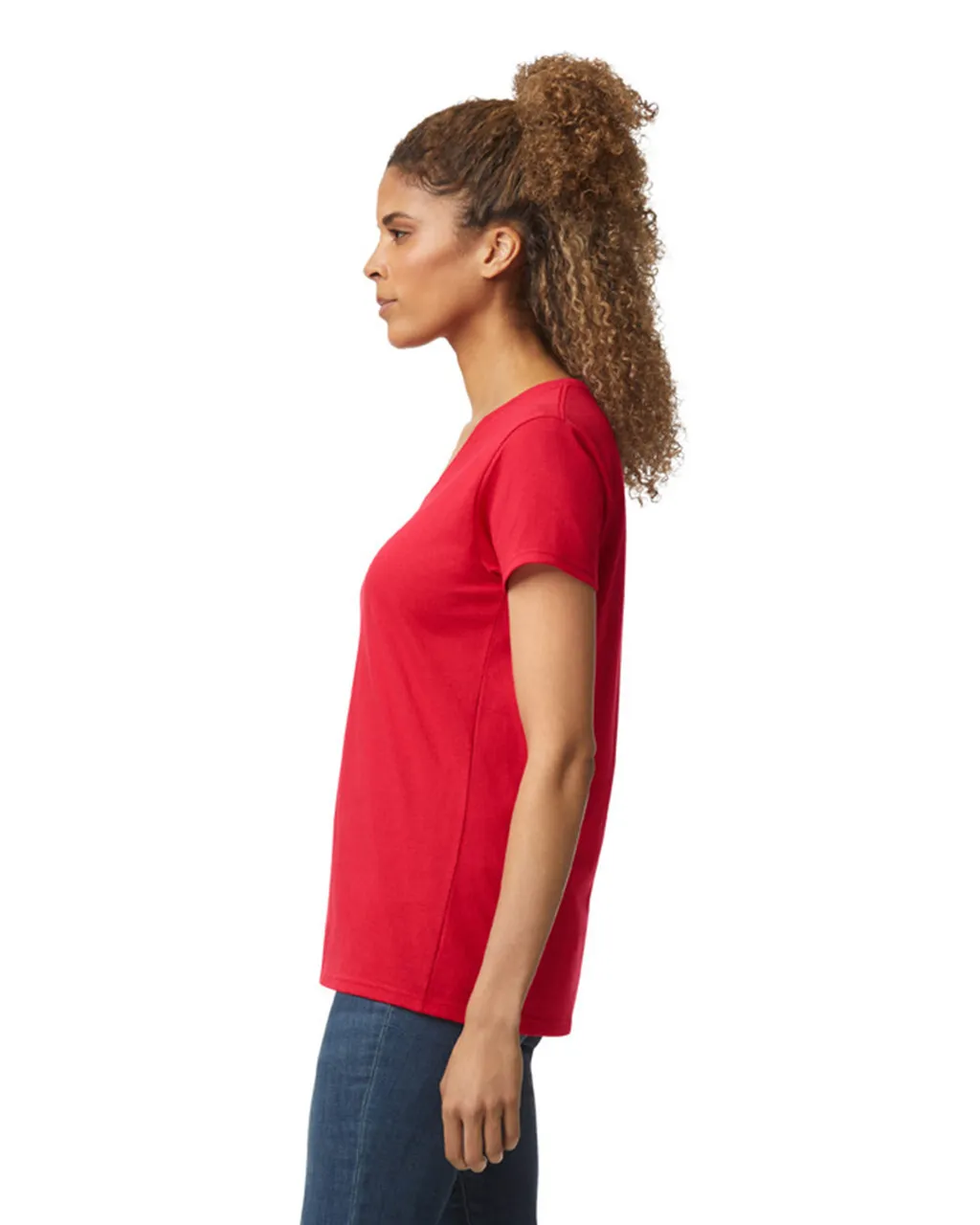 5V00L Women’s Heavy Cotton V-Neck T-Shirt
