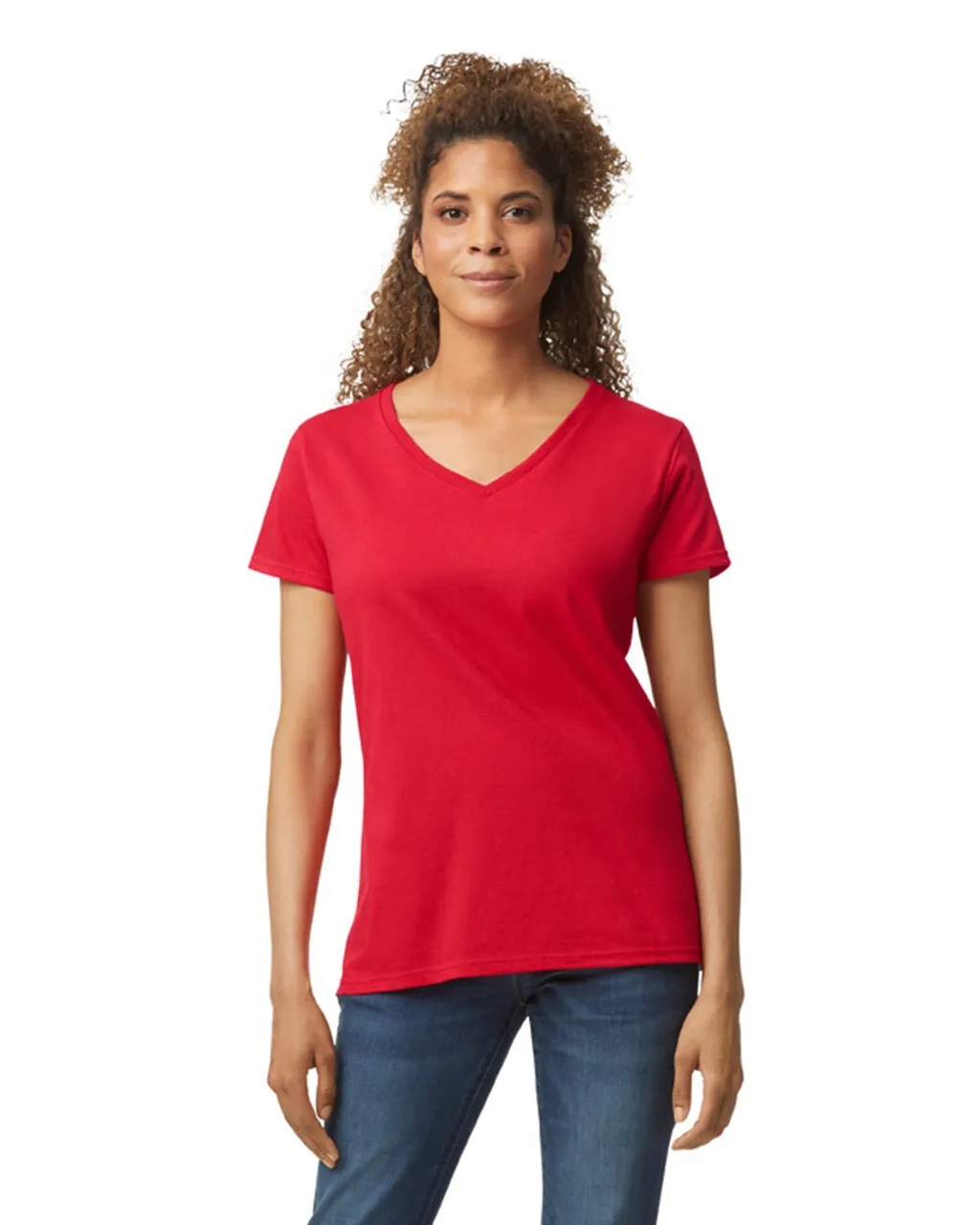 5V00L Women’s Heavy Cotton V-Neck T-Shirt