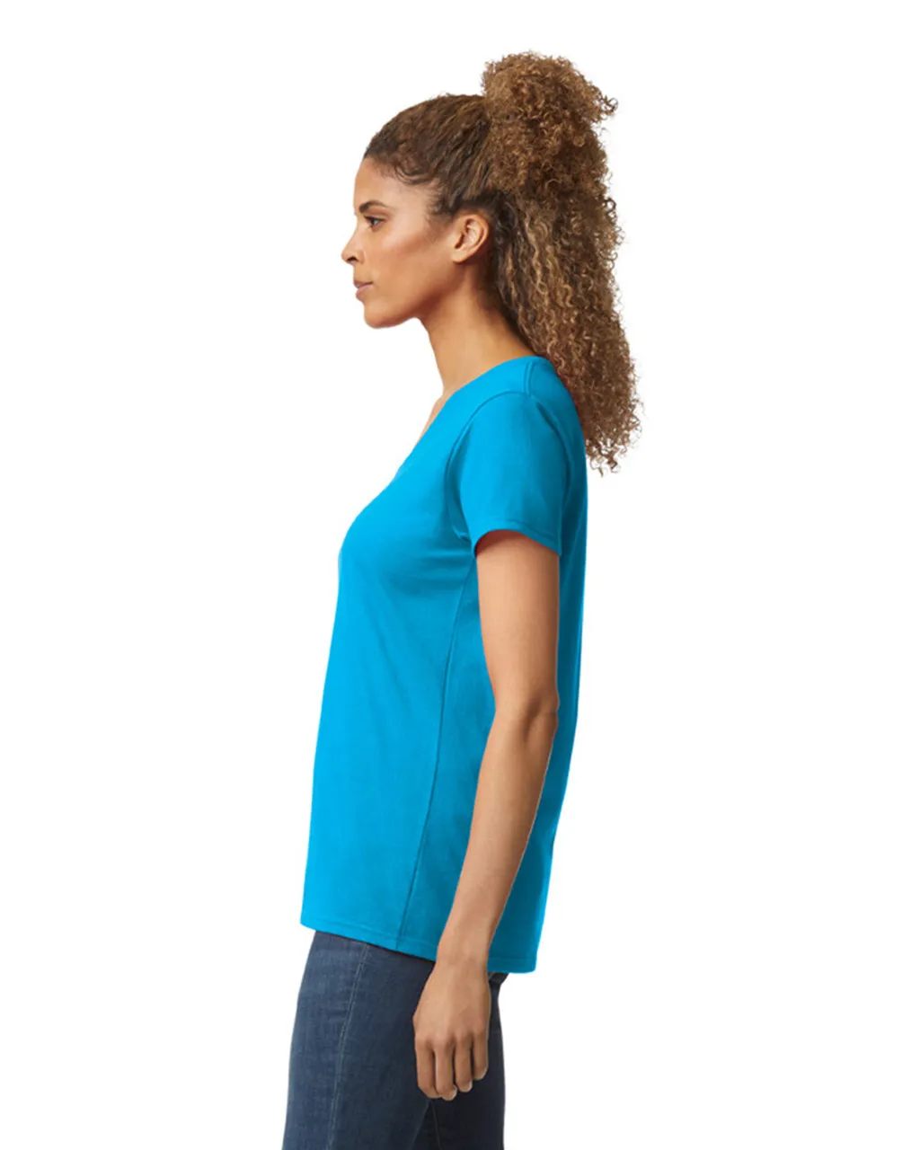5V00L Women’s Heavy Cotton V-Neck T-Shirt