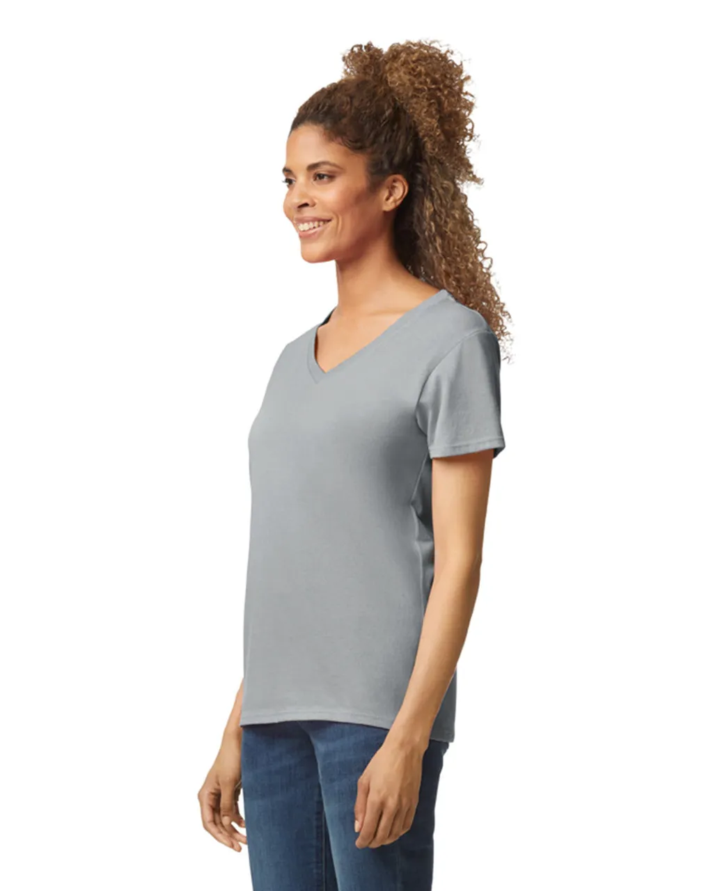 5V00L Women’s Heavy Cotton V-Neck T-Shirt