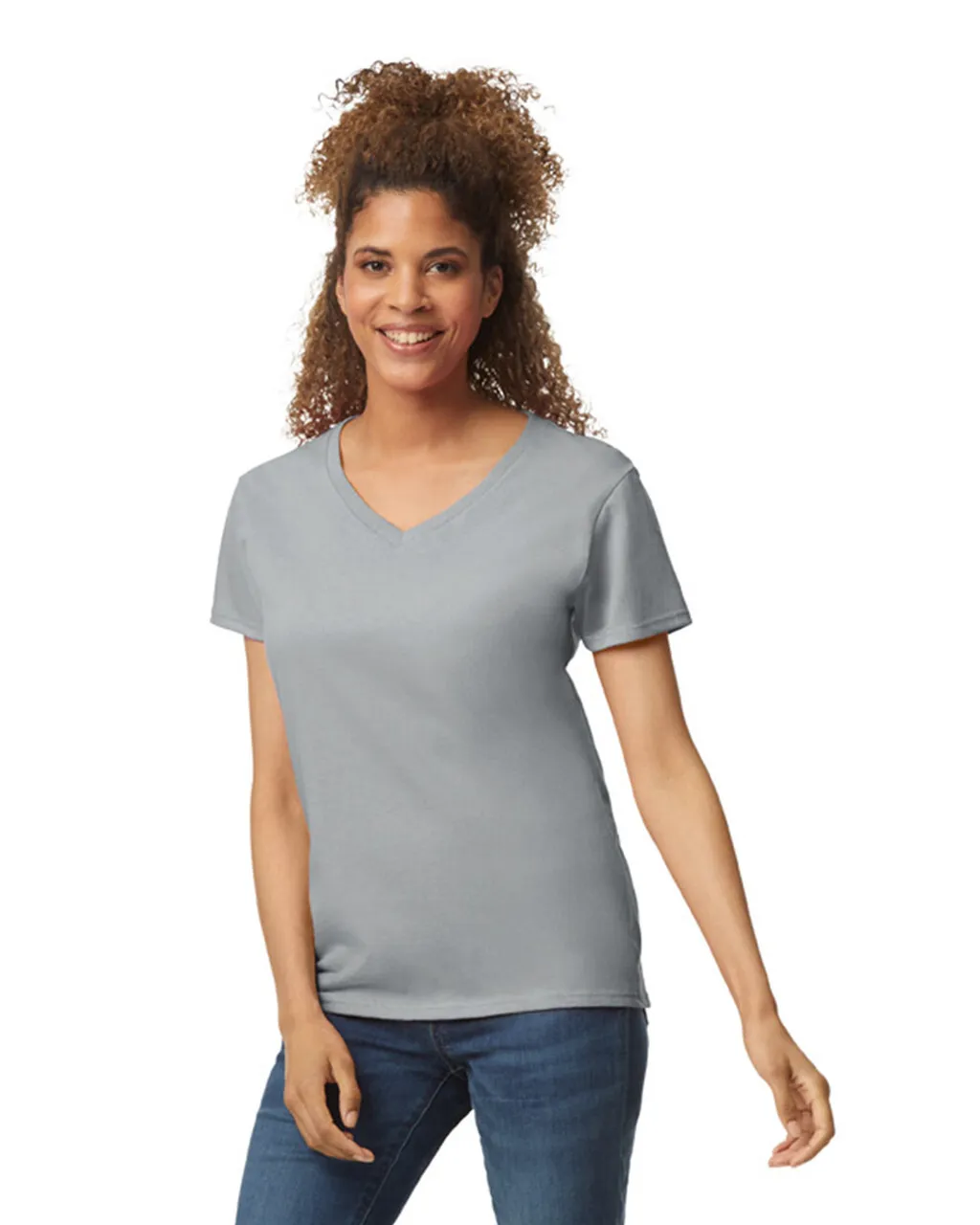 5V00L Women’s Heavy Cotton V-Neck T-Shirt
