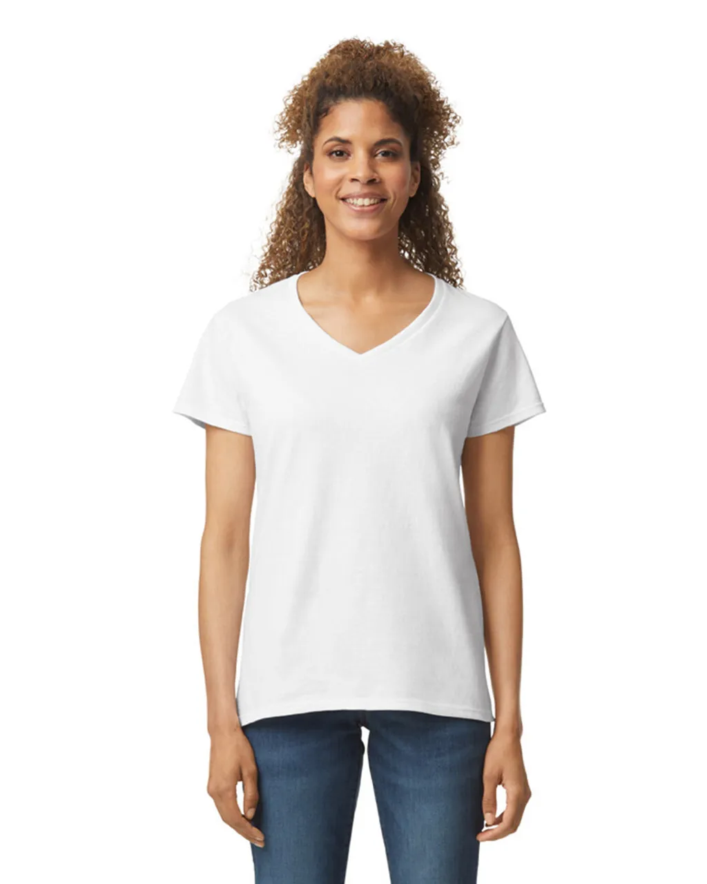 5V00L Women’s Heavy Cotton V-Neck T-Shirt
